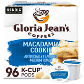 Gloria Jean's Macadamia Cookie K-Cup pods in packaging for easy mornings