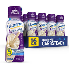 Glucerna Vanilla Ready-to-Drink bottle supports balanced nutrition for diabetes care.