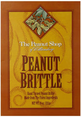 Gluten-free ingredients highlight The Peanut Shop of Williamsburg brittle's inclusive appeal.
