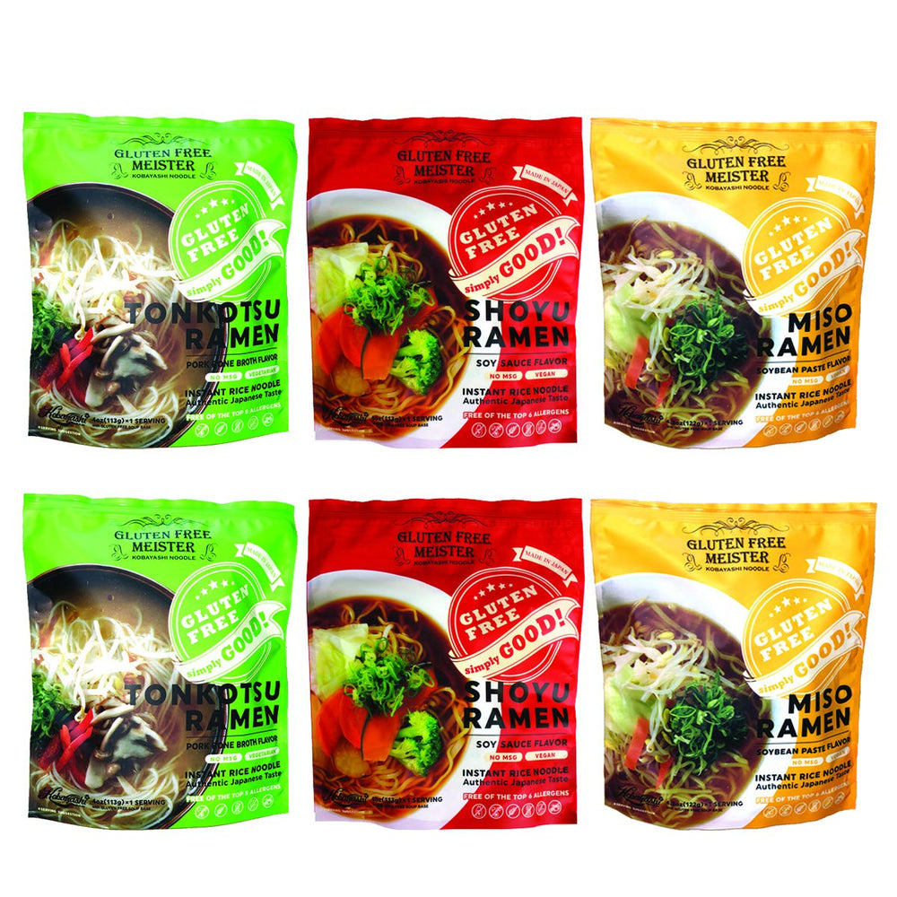 Gluten Free Meister Tonkotsu ramen pack with two servings, premium gluten-free noodles