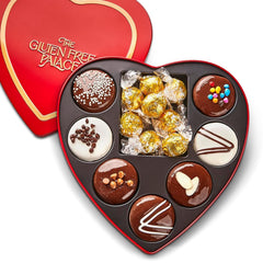 Gluten Free Palace heart tin gift box with gluten-free cookies for Easter gifting.