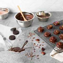 Gluten Free Palace white chocolate drizzle cookies add a delicate festive touch.