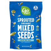 Go Raw Organic Sprouted Mixed Seeds pouch front for protein-rich snacking on the go.