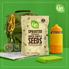 Go Raw sprouted seeds close-up shows light crunch and natural color