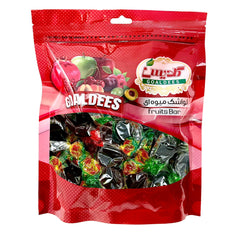 GOALDEES sour bite-size lavashak piece close-up, tangy real-fruit flavor ideal for snacking