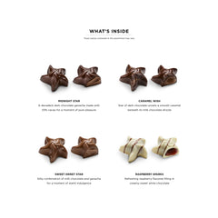 Godiva dark chocolate ganache star with rich cocoa and filling