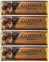 Godiva solid chocolate four-pack packaging varies, ideal for gifting.