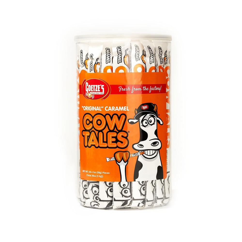 Goetze's Cow Tales fresh from the factory, caramel candy ready for sharing.