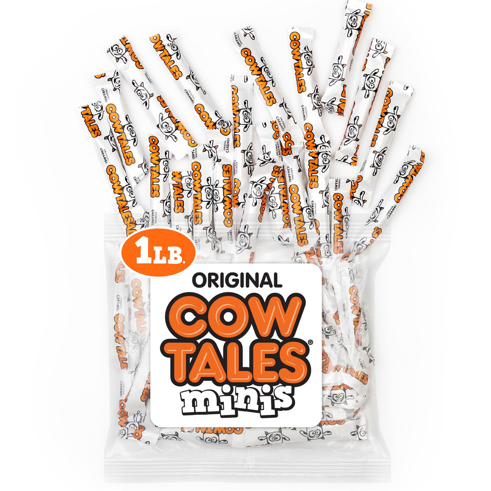 Goetze's Vanilla Cow Tales Minis 1 lb bag, fresh from the factory.