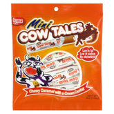 Goetze's Vanilla Cow Tales Minis packaging highlights fresh cream caramel, ideal for on-the-go snacking.