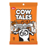 Goetze's Vanilla Cow Tales Minis bag front view, creamy center with real dairy milk