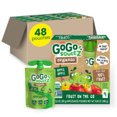 GoGo squeeZ Organic Apple Apple pouch on the go, mess-free snack for kids.