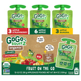 GoGo squeeZ organic applesauce apple pouch for easy, mess-free on-the-go snacking
