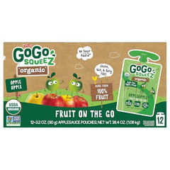 GoGo squeeZ unsweetened organic fruit snack for busy kids