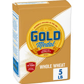 Gold Medal Whole Wheat Flour bag front, ideal for pantry baking