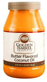 GOLDEN BARREL butter-flavored coconut oil bottle for baking and popcorn