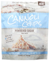 GOLDEN CANNOLI Golden Powdered Sugar Cannoli Chips package front shows crisp texture for snacking