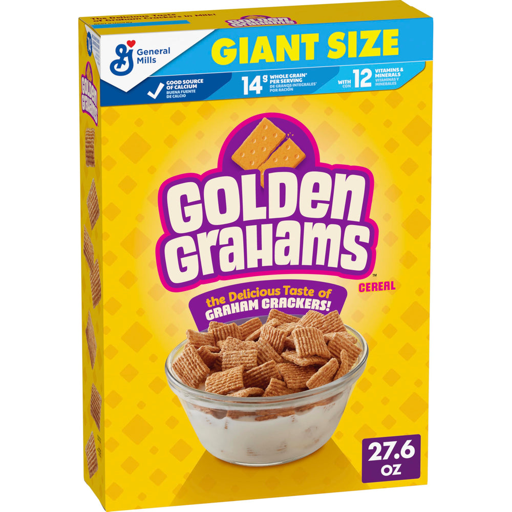 Golden Grahams cereal crispy graham squares for a kid-friendly breakfast option.