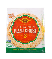Golden Home Ultra Thin 12-inch crusts in a 3-pack, ready to bake