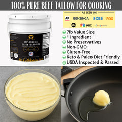 Golden Render beef tallow shows creamy texture for easy scooping.