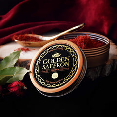 Golden Saffron saffron in non-GMO verified packaging