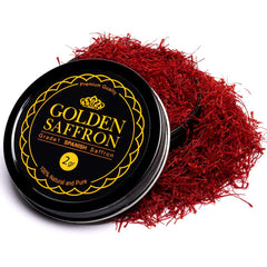 Golden Saffron pure red Spanish saffron threads closeup with vibrant color.