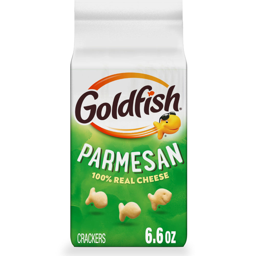 Goldfish Parmesan crackers in a bag ready for sharing.