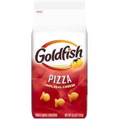 Goldfish Pizza Crackers bag showing the 6.6 oz size for sharing
