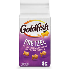 Goldfish Pretzel Crackers bag shown for easy, on-the-go snacking.