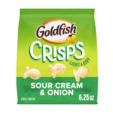 Goldfish Sour Cream & Onion baked chips bag front, ready for on-the-go snacking