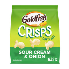 Goldfish Sour Cream & Onion baked chips bag front, ready for on-the-go snacking