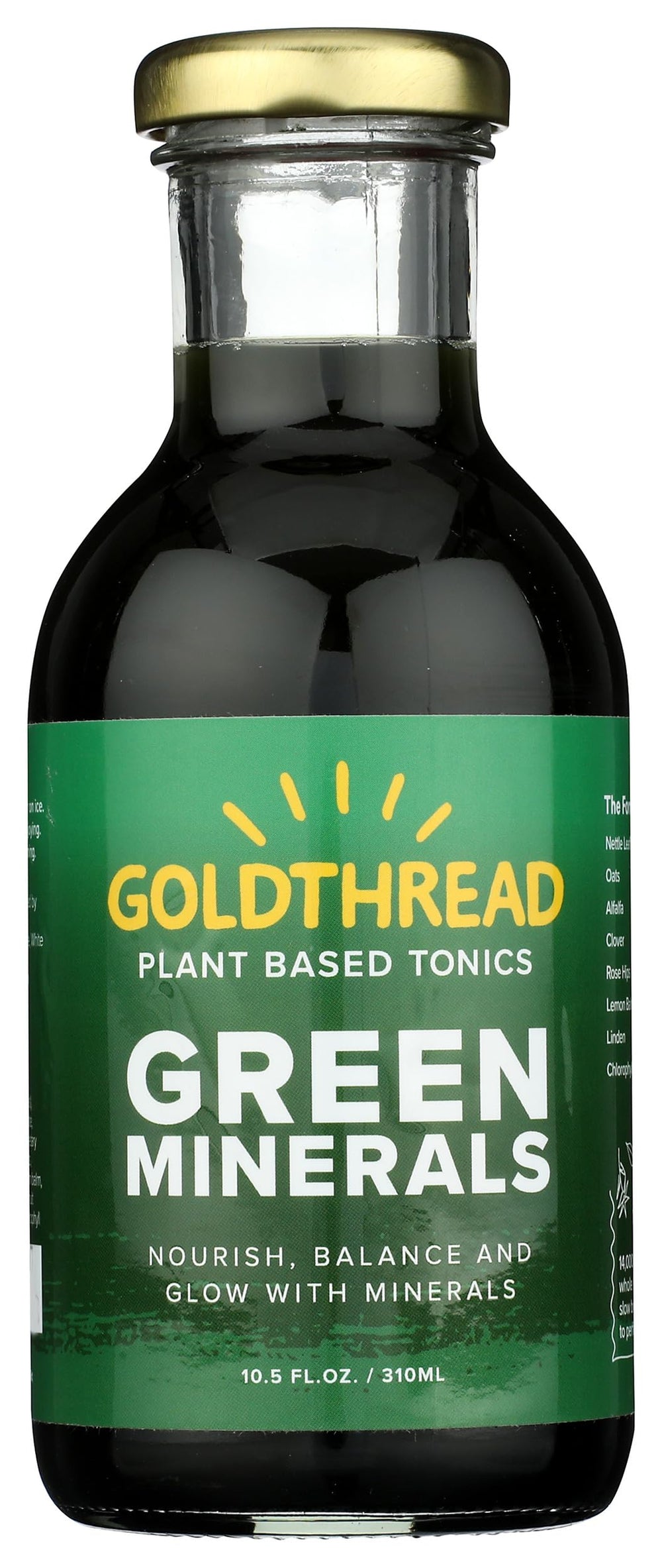 Goldthread Water Tonic Green Minerals bottle pour adds refreshing mineral notes