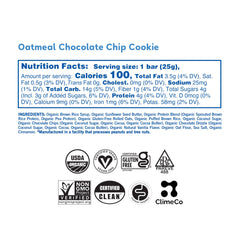 GoMacro Kids MacroBar Oatmeal Chocolate Chip Cookie close-up highlighting chocolate drizzle and chewy texture.