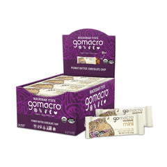 GoMacro MacroBar Mini peanut butter chocolate chip front view, convenient on-the-go energy.