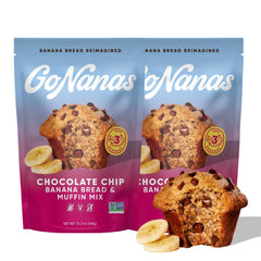 GoNanas chocolate chip oat flour banana bread mix pack, gluten-free and dairy-free.