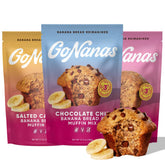GoNanas variety pack front, three flavors for quick, wholesome snacking.