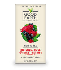 Good Earth Sensorials Hibiscus tea cup, caffeine-free refresh for your afternoon break.