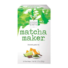 Good Earth Tea Co. green tea with matcha in a cup for refreshing aroma