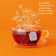 Close-up of orange peel and cinnamon in Good Earth Tea Sweet & Spicy blend.