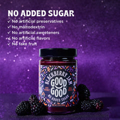 Good Good Blackberry Jam spread on toast demonstrates a vegan, gluten-free breakfast option.