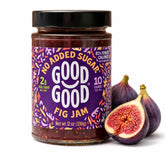 GOOD GOOD Fig Jam no added sugar jar shows real fruit flavor for keto mornings.