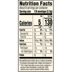 Good Seasons Garlic & Herb dressing packaging back lists ingredients and nutrition.