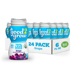 good2grow grape juice bottle front view; kid-friendly design for convenient sipping