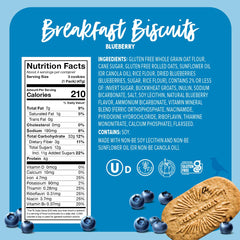 Goodie Girl Blueberry Breakfast Biscuit close-up showing crunchy texture and blueberry bits.