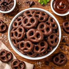 Goodland Farms 2lb resealable stand-up pouch keeps pretzels fresh for gatherings.