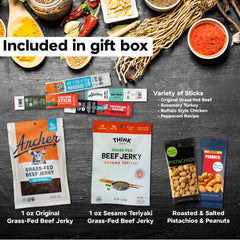 Goodland Farms Manly Munch Box pistachios and peanuts in premium jerky variety