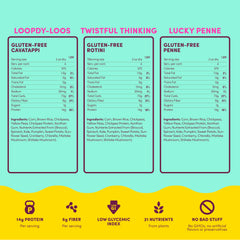 GOODLES lucky-penne-uncooked image highlighting gluten-free, high-protein noodles for wholesome meals.