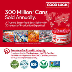 GOOD LUCK Fresh pepper closeup shows vibrant color and freshness.