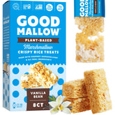GoodMallow box of 8 vegan rice crispy treats with vanilla bean aroma, ideal for sharing.