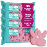 GoodMallow Easter bunny marshmallows in pink packaging, ideal dairy-free Easter basket filler.